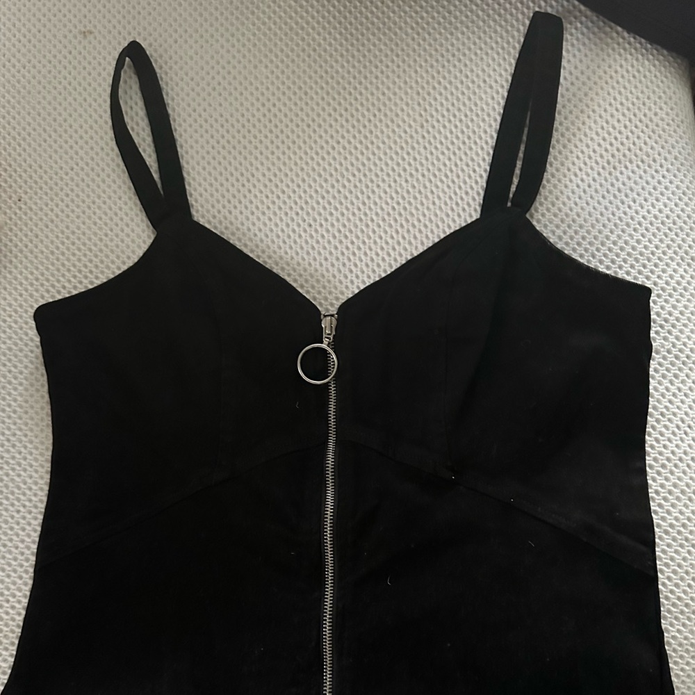 Black Zip-Front Dress